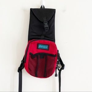 Vintage PLATYPUS Black Red Sport Hydration Backpack